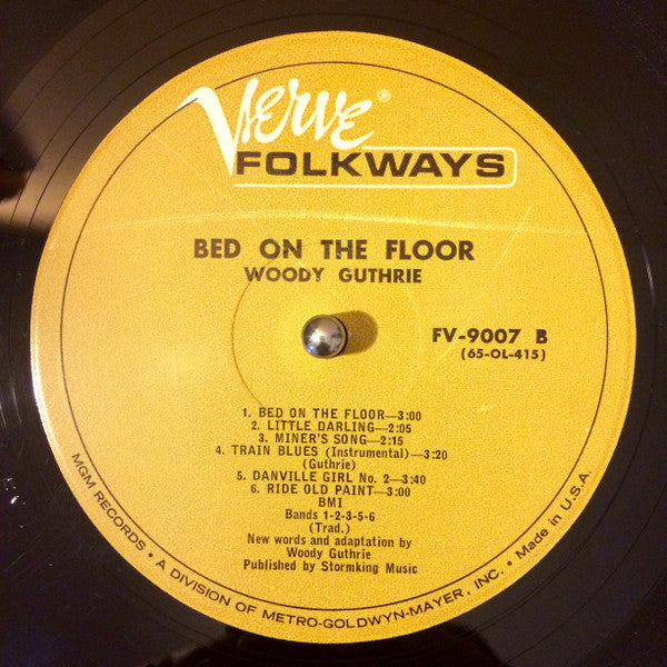 Woody Guthrie : Bed On The Floor (LP, Album, Mono)