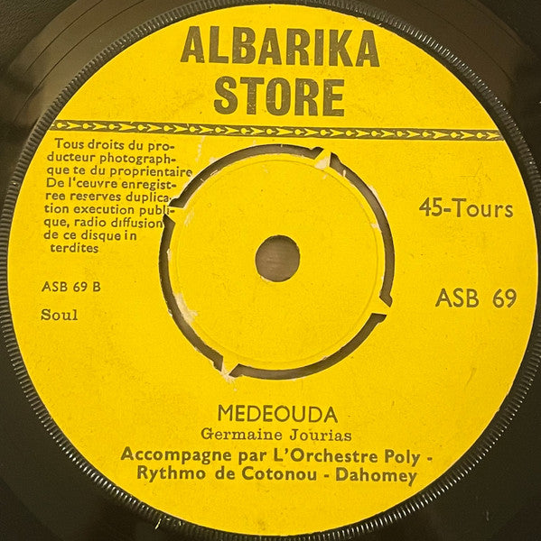 Germaine Jourias Accompagne Par T.P. Orchestre Poly-Rythmo : Fo Djoni / Medeouda (7")