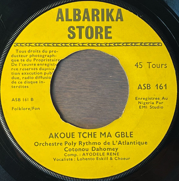 T.P. Orchestre Poly-Rythmo : Mede Ma Yi Me Se / Akoue Tche Ma Gble (7")