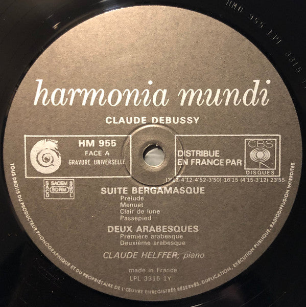 Claude Debussy, Claude Helffer : Estampes / Suite Bergamasque / Pour Le Piano (LP, Gat)