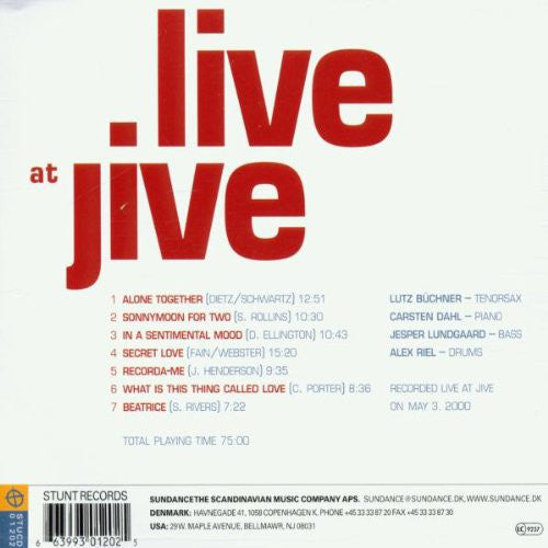 Alex Riel Lutz Büchner Quartet : Live At Jive (CD, Album)