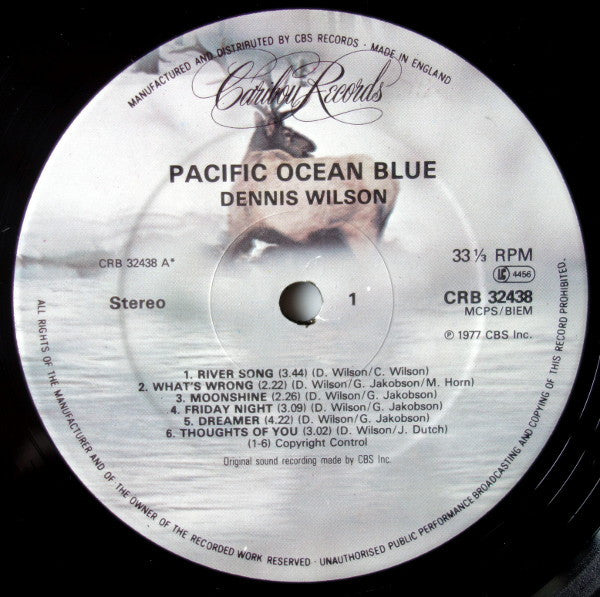Dennis Wilson (2) : Pacific Ocean Blue (LP, Album, RE)