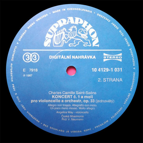 Robert Schumann / Camille Saint-Saëns, Angelica May, The Czech Philharmonic Orchestra, Václav Neumann : Cello Concerto / Cello Concerto No.1 (LP, RP)