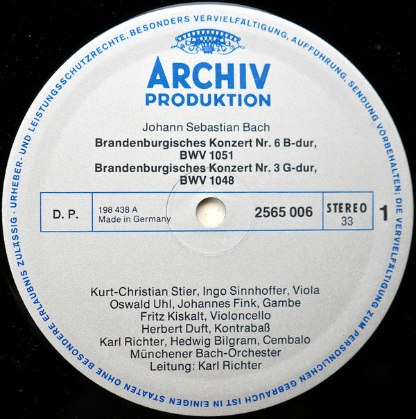 Johann Sebastian Bach, Münchener Bach-Orchester, Karl Richter : 6 Brandenburgische Konzerte (2xLP, RE, Gat)