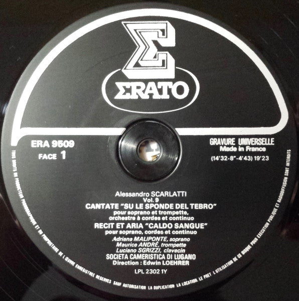 Alessandro Scarlatti, Societa Cameristica Di Lugano, Adriana Maliponte, Maurice André, Edwin Loehrer, Domenico Scarlatti : Cantate & Stabat Mater (LP, RE)