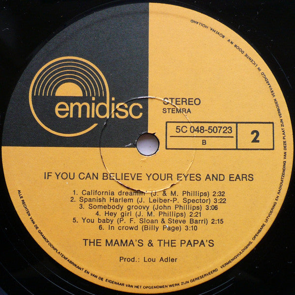 The Mamas & The Papas : If You Can Believe Your Eyes And Ears (LP, Album, RE)