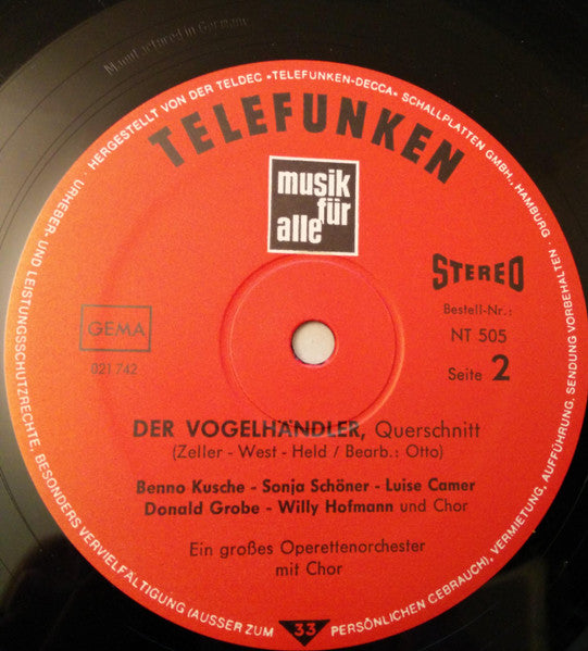 Various : Der Bettelstudent - Der Vogelhändler (LP, Comp)