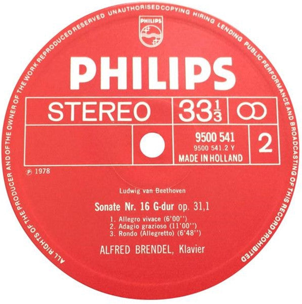 Alfred Brendel, Ludwig van Beethoven : Klaviersonaten Piano Sonatas Op. 26 & Op. 31/1 (LP, Album)