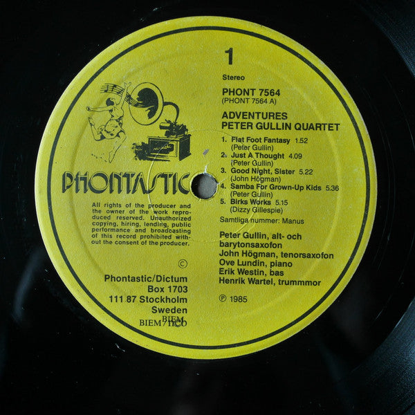 The Peter Gullin Quartet : Adventures (LP)
