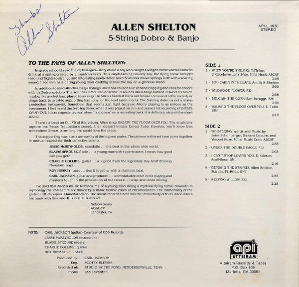 Allen Shelton : 5-String Dobro & Banjo (LP, Album)