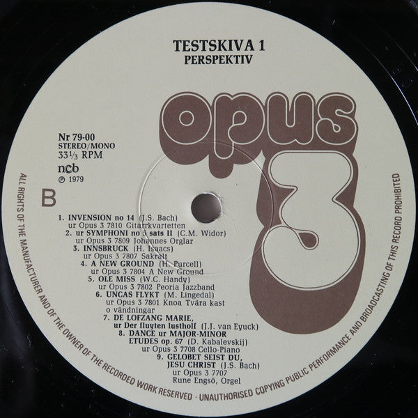 Various : Testskiva 1 (Perspektiv) (LP, Comp)