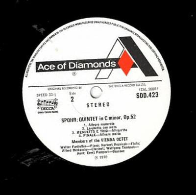 Antonín Dvořák : Louis Spohr : Mitglieder Des Wiener Oktetts : Quintet In G Major (Op. 77) / Quintet In C Minor (Op. 52) (LP)