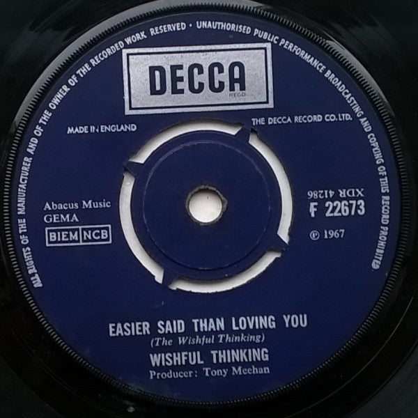 Wishful Thinking : Meet The Sun (7", Single)