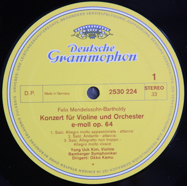 Felix Mendelssohn-Bartholdy ∙ Max Bruch, Yong Uck Kim ∙ Bamberger Symphoniker ∙ Okko Kamu : Violinkonzerte = Violin Concertos (LP, RE)