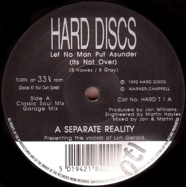 A Separate Reality : Let No Man Put Asunder (12")