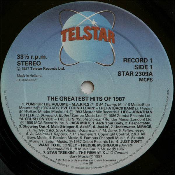 Various : The Greatest Hits Of 1987 (2xLP, Comp)