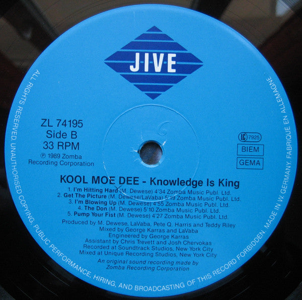 Kool Moe Dee : Knowledge Is King (LP, Album)