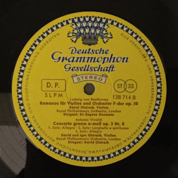 David Oistrach Und Igor Oistrach - Johann Sebastian Bach • Ludwig van Beethoven • Antonio Vivaldi : David Und Igor Oistrach (LP)