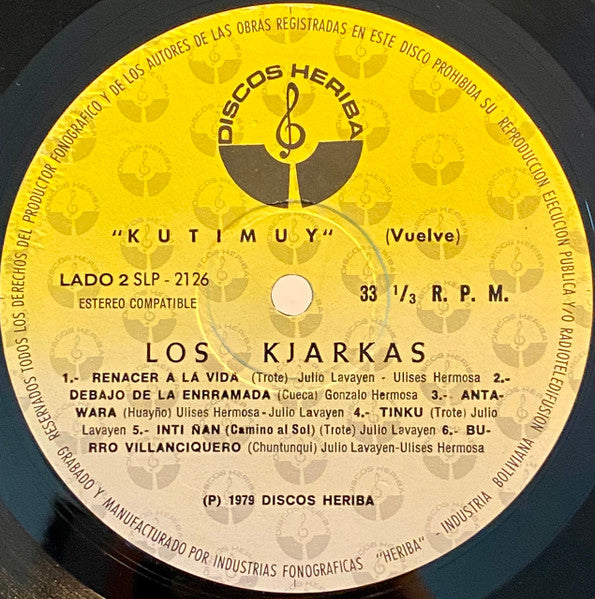 Los Kjarkas : Kutimuy (Vuelve) (LP, Album)