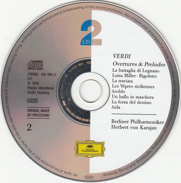 Giuseppe Verdi, Berliner Philharmoniker, Herbert von Karajan : Overtures & Preludes (CD, Comp, RE, RM)