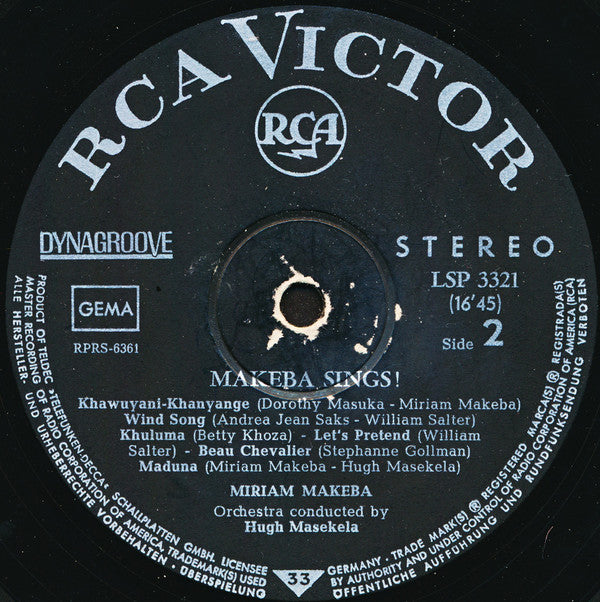 Miriam Makeba : Makeba Sings! (LP, Album)