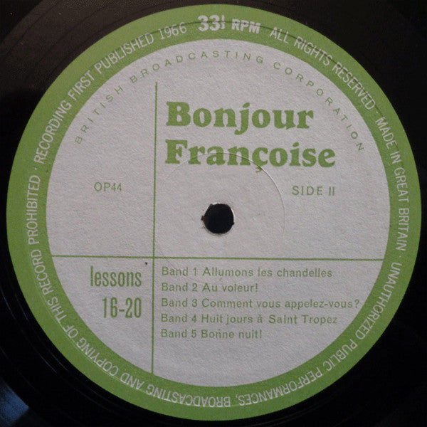 No Artist : Bonjour Françoise - Lessons 11 to 20 (LP)