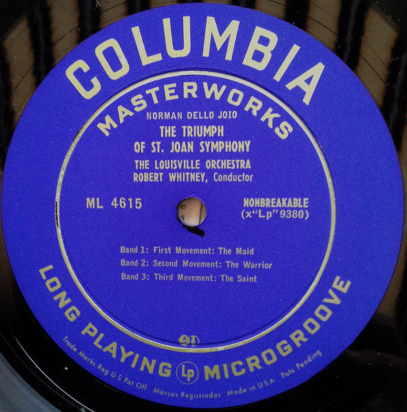Heitor Villa-Lobos / Norman Dello Joio – The Louisville Orchestra, Robert Whitney : Erosion, Origin Of The Amazon River / The Triumph Of St. Joan Symphony (LP, Mono)