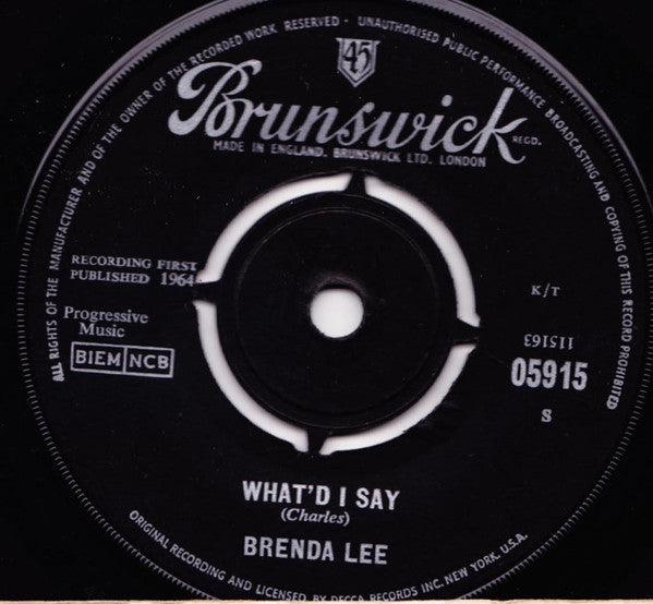Brenda Lee : Is It True (7", Single)