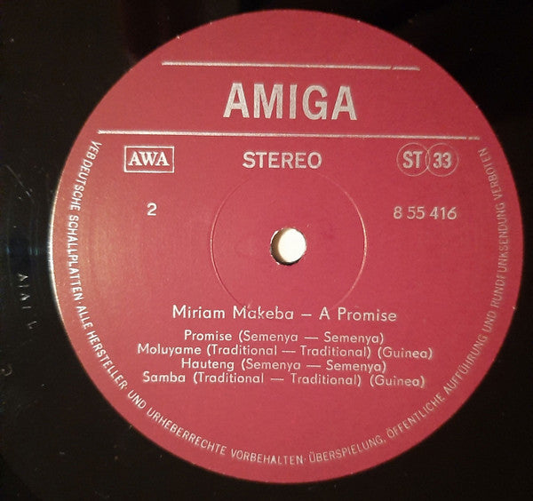 Miriam Makeba : A Promise (LP, Album)