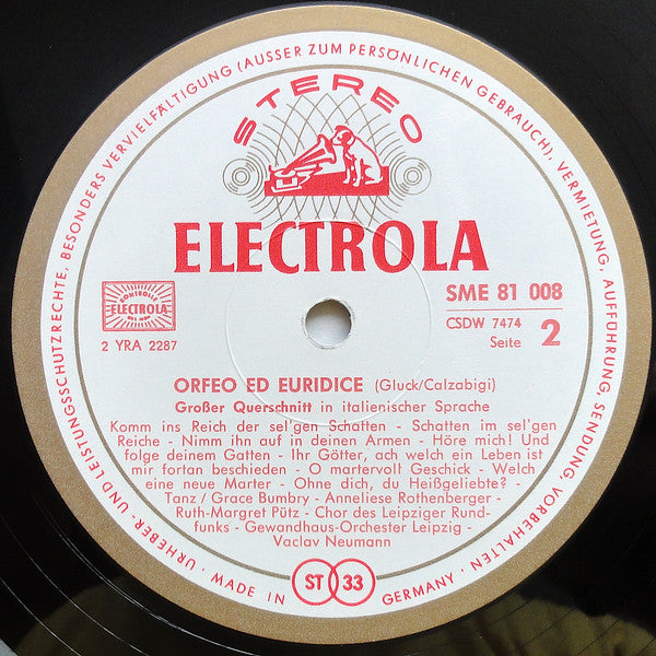 Christoph Willibald Gluck, Grace Bumbry, Anneliese Rothenberger, Ruth-Margret Pütz : Orfeo Ed Euridice (LP)