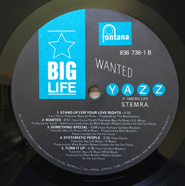 Yazz : Wanted (LP, Album)
