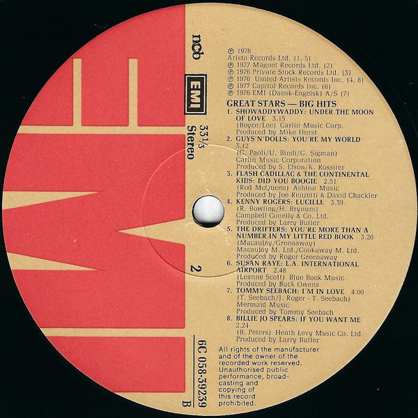 Various : Great Stars Big Hits (LP, Comp)