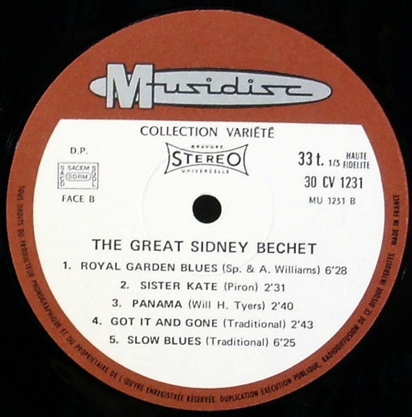 Sidney Bechet : The Great Sidney Bechet (LP, Comp, RE)