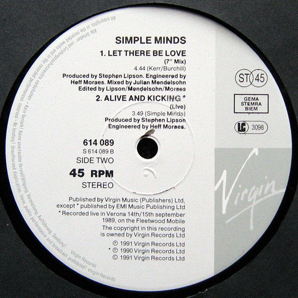 Simple Minds : Let There Be Love (12")