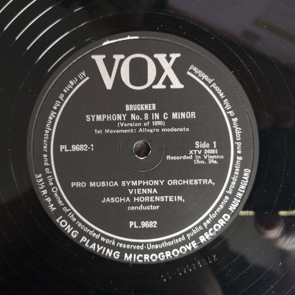 Anton Bruckner, Vienna Pro Musica Orchestra, Jascha Horenstein : Symphony No. 8 (1890 Version) (2xLP, Album, Mono, gat)