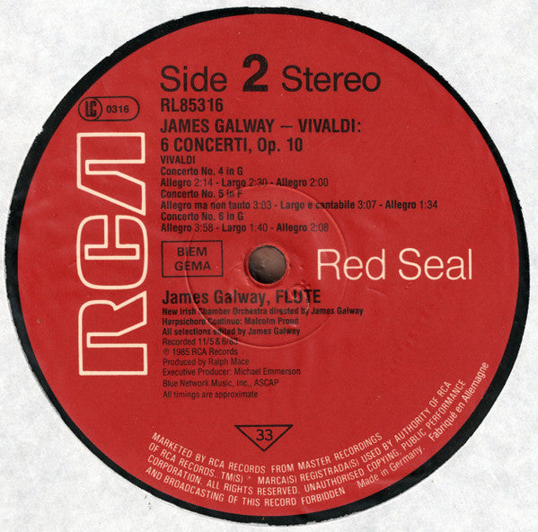 Antonio Vivaldi, James Galway : 6 Concerti Opus 10 (LP, RP)