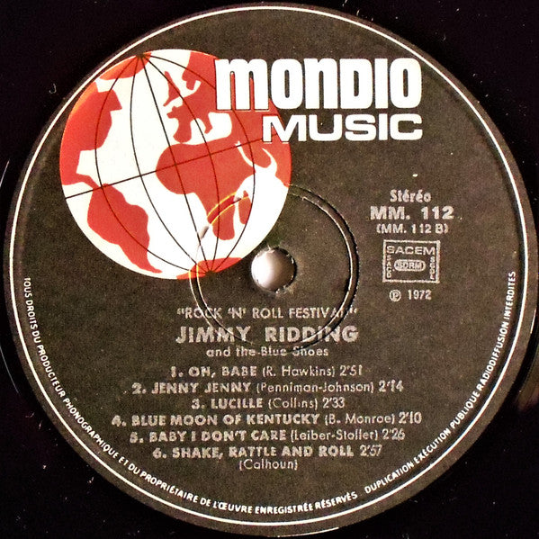 Jimmy Ridding And The Blue Shoes : Rock'N'Roll Festival - Les Plus Célèbres Rock`n`Roll (LP)