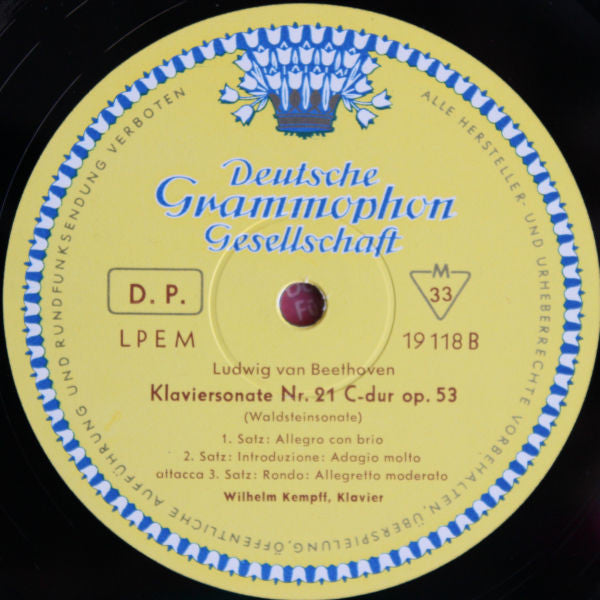 Ludwig Van Beethoven – Wilhelm Kempff : Klaviersonate Nr. 15 D-dur Op. 28 (Pastorale) / Klaviersonate Nr. 21 C-dur Op. 53 (Waldsteinsonate) (LP, Mono)
