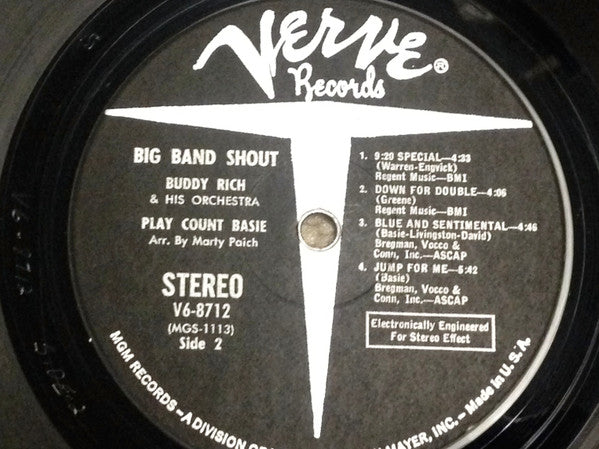 Buddy Rich And His Orchestra : Big Band Shout: Buddy Rich And His Orchestra Play Count Basie (LP, Album, RE)