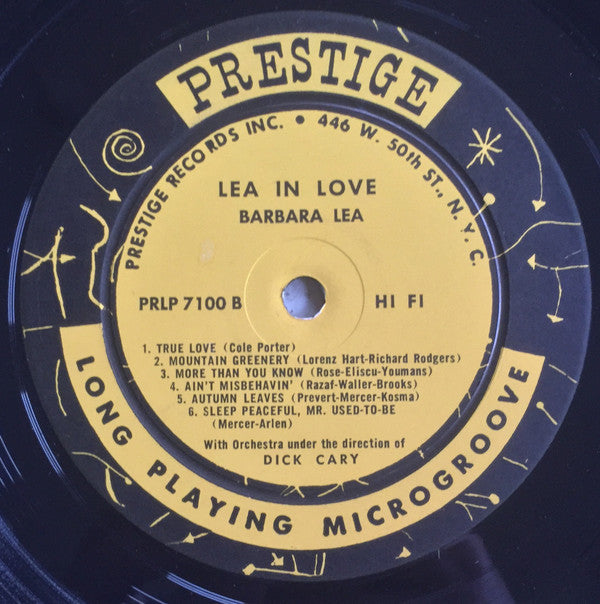 Barbara Lea : Lea In Love (LP, Album, Mono)