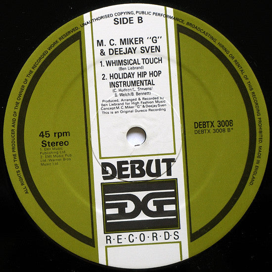 MC Miker G. & DJ Sven : Holiday Rap (12", Gen)