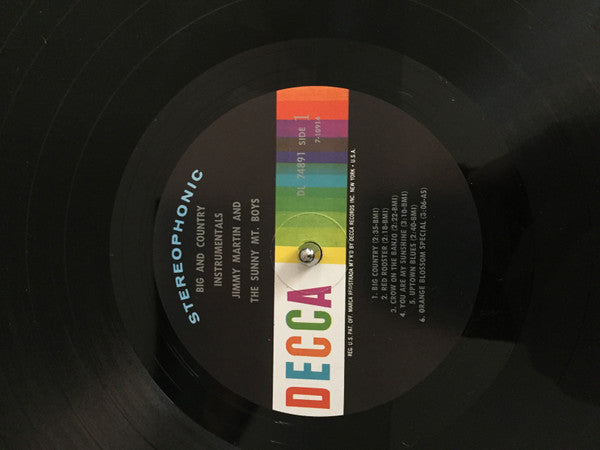 Jimmy Martin And The Sunny Mountain Boys : Big And Country Instrumentals (LP, Album)