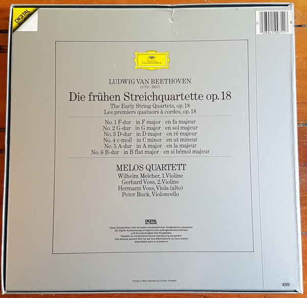 Ludwig van Beethoven, Melos Quartett : Die Frühen Streichquartette op.18 (3xLP, Album + Box)