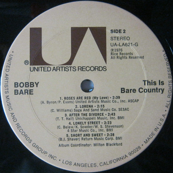 Bobby Bare : This Is Bare Country (LP, Comp)