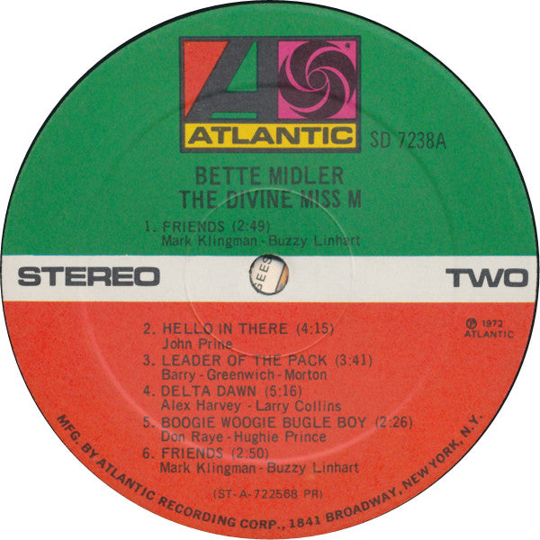 Bette Midler : The Divine Miss M (LP, Album, Pre)