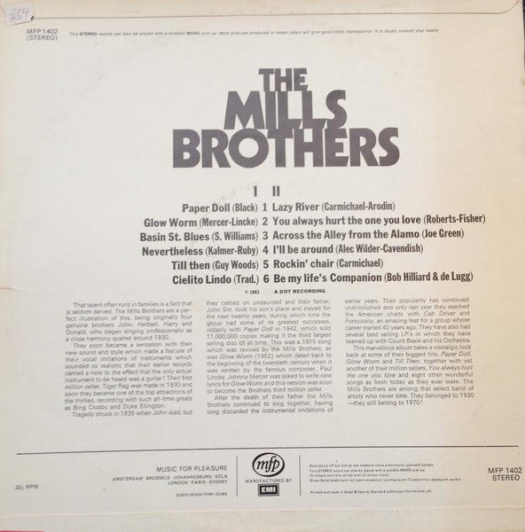 The Mills Brothers : Great Hits (LP, Album)