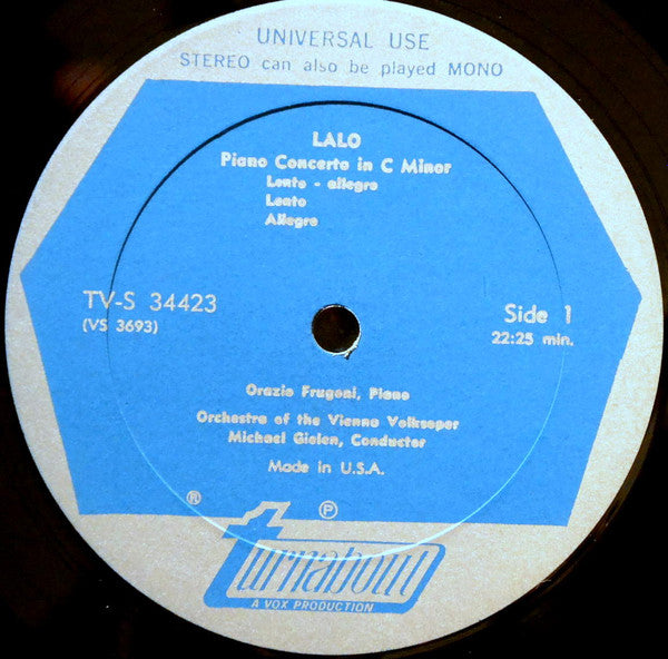 Édouard Lalo, Camille Saint-Saëns, Orazio Frugoni : Piano Concerto / Piano Concerto No. 5 "The Egyptian" (LP)