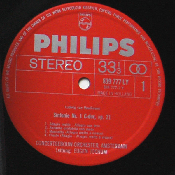 Ludwig van Beethoven - Concertgebouworkest, Eugen Jochum : Die 9 Sinfonien, Ouvertüren: Leonore 1 -3 Und Fidelio (9xLP, box)