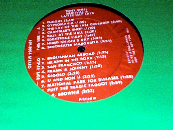 Tony Snell : Medieval & Latter Day Lays (LP, Album, lab)