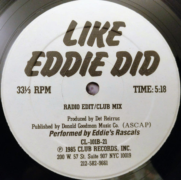 Det Reirruc / Club's Rappers : Axel F / Like Eddie Did (12")